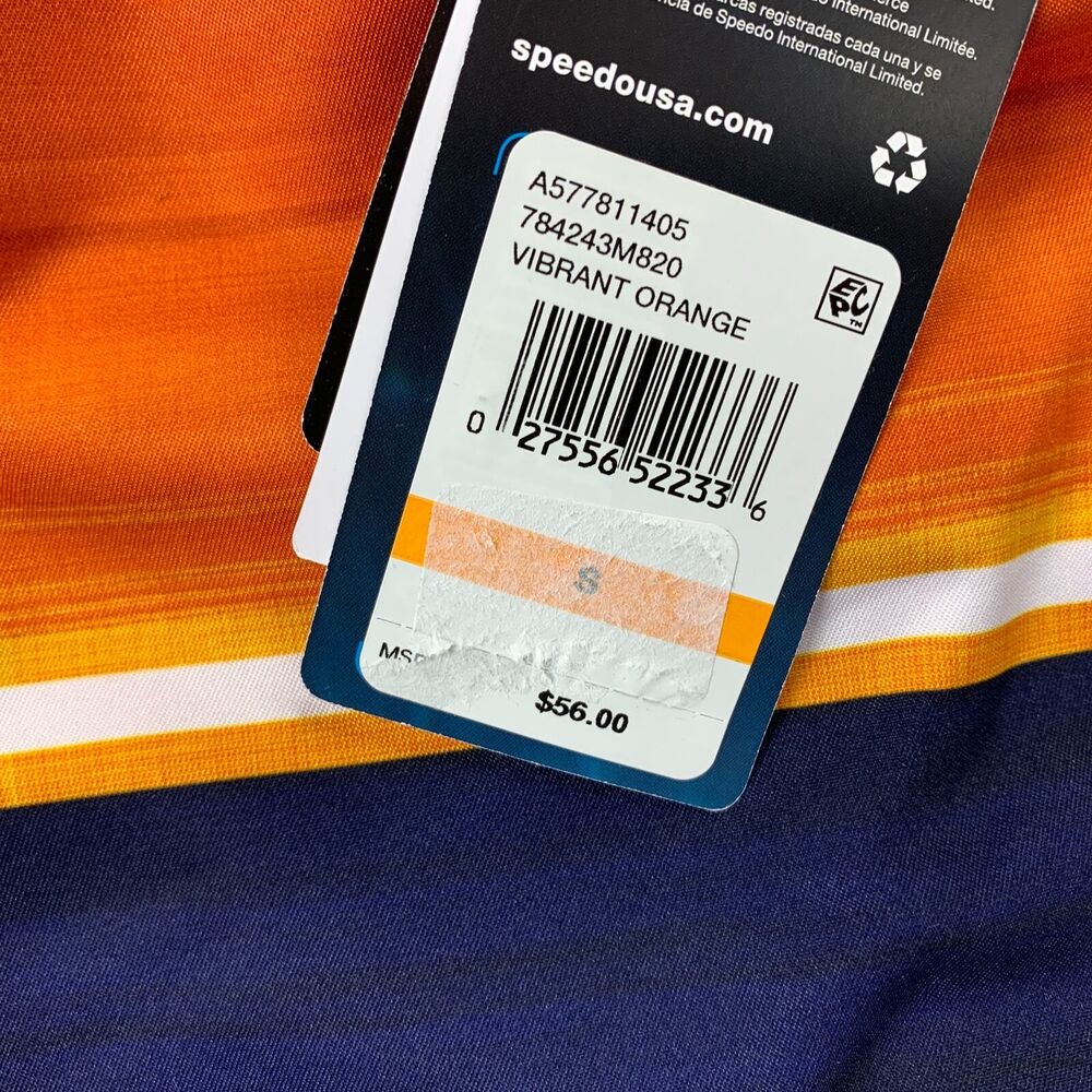 Speedo Mens Barrier Beach Bondi Stretch 20" Board Shorts Swim Trunks Orange S - Picture 3 of 4